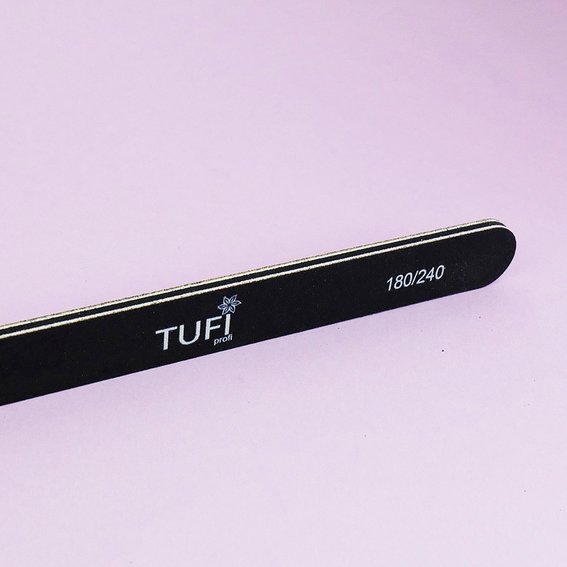 Nagelvijl TUFI profi PREMIUM recht zwart 180/240, 17,8 cm 1 st (0122191) - Фото №2