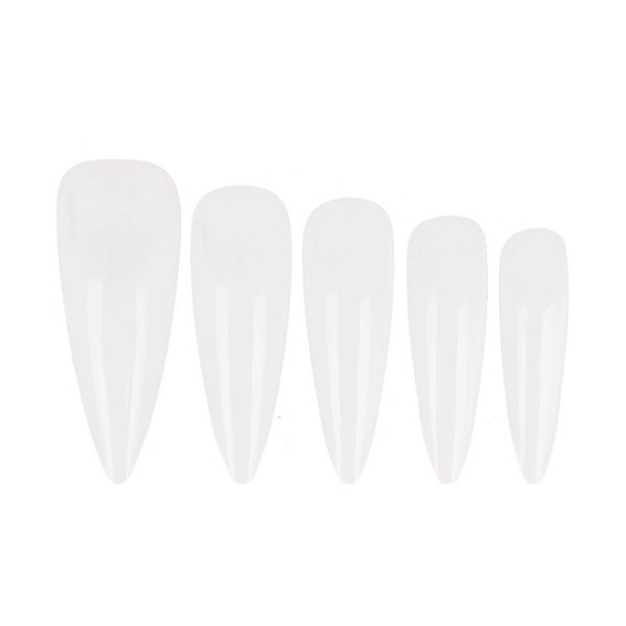 TUFI profi PREMIUM gel tips lange stiletto transparant 240 stuks (0134000) - Фото №1