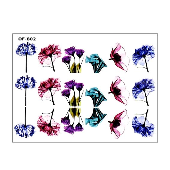 Wasserabziehbilder Crystaloff OF-802 Blumen