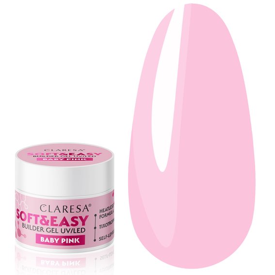 Claresa SOFT&amp;EASY BUILDER GEL BABY ROZE roze 12 ml