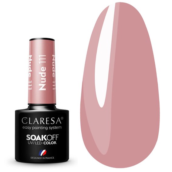 Лак для ногтей Claresa Hybrid NUDE 111 розовый, 5г