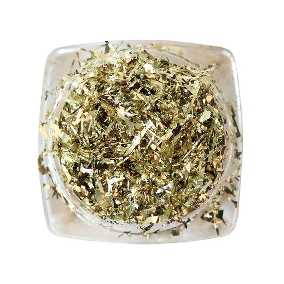 Стружка для декора ногтей Komilfo Foil Stripes №09 Champagne Silver (0,2 г) - Фото №1