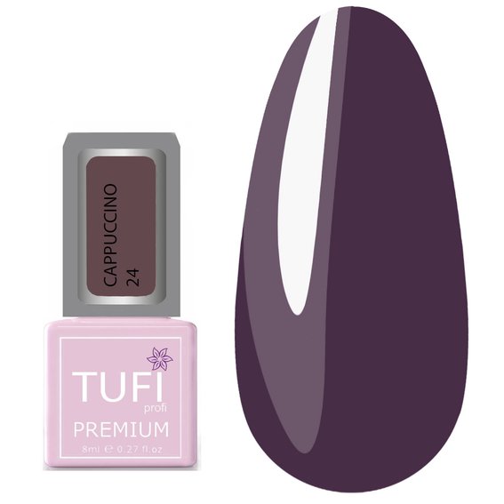 Hybride lak TUFI profi PREMIUM Cappuccino 24 Asbruin 8 ml (0121268) - Фото №1
