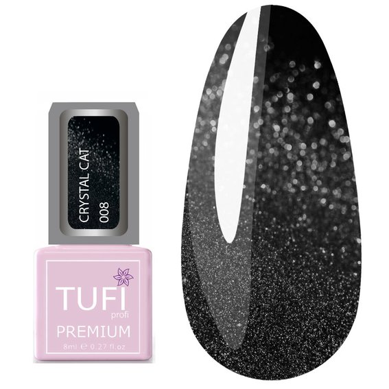 Gel polish TUFI profi PREMIUM Crystal Cat 08 Black diamond 8 ml (0100515) - Фото №1