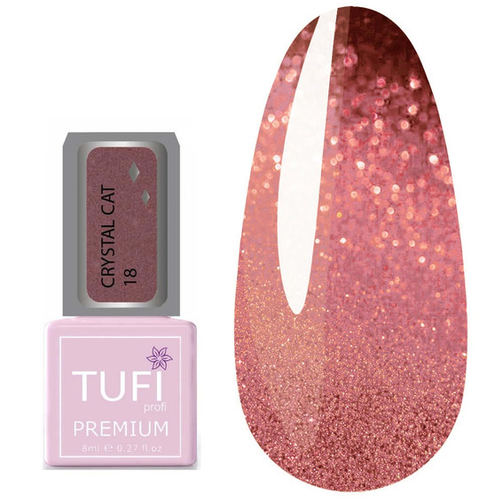Gel polish TUFI profi PREMIUM Crystal Cat 18 Charoite 8 ml (0103075) - Фото №1