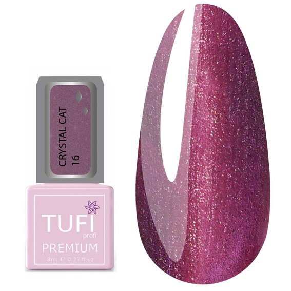 TUFI profi PREMIUM hybride nagellak Crystal Cat 16 Aventurine 8 ml (0103073) - Фото №1