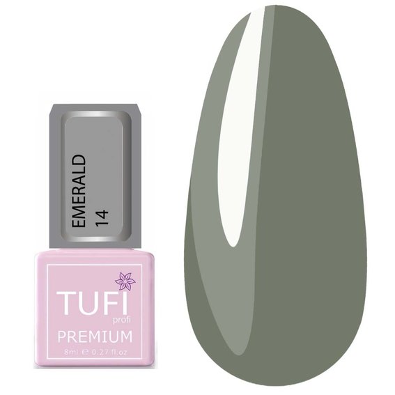 Gellack TUFI Profi PREMIUM Emerald №14 Edelgrau 8ml (0102533) - Фото №1