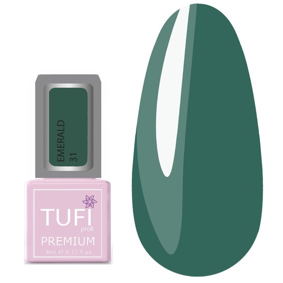 Gel polish TUFI profi PREMIUM Emerald 31 water of the Nile 8 ml (0121285) - Фото №1