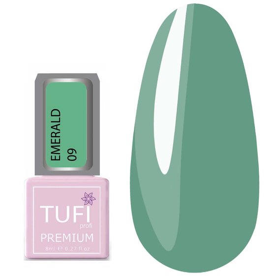TUFI profi PREMIUM hybride lak Emerald 09 Blauwe spar 8 ml (0102528) - Фото №1