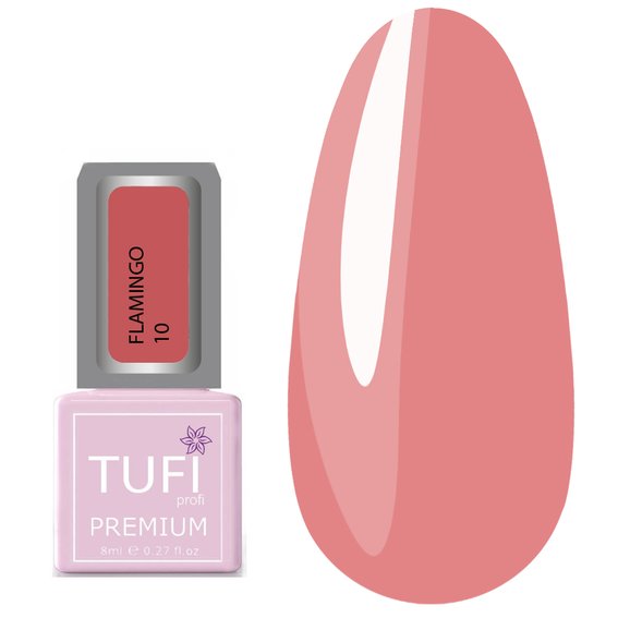 TUFI profi PREMIUM hybride lak Flamingo 10 Mallow flower 8 ml (0121301) - Фото №1