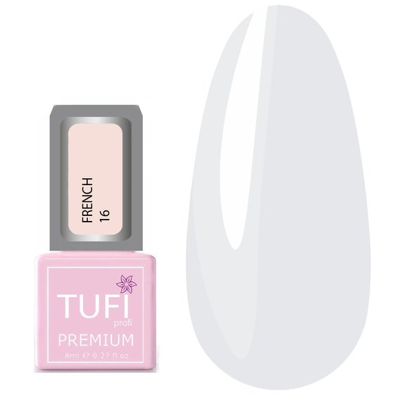TUFI profi PREMIUM French 16 hybride lak Roze mist 8 ml (0121209) - Фото №1