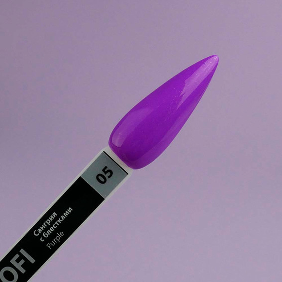 Gel polish TUFI profi PREMIUM Purple 05 Sangria with sparkles 8 ml (0102497) - Фото №3