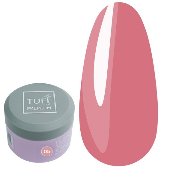 LED гель для наращивания TUFI profi PREMIUM Gel 05 Strawberry 15 г (0105835) - Фото №1