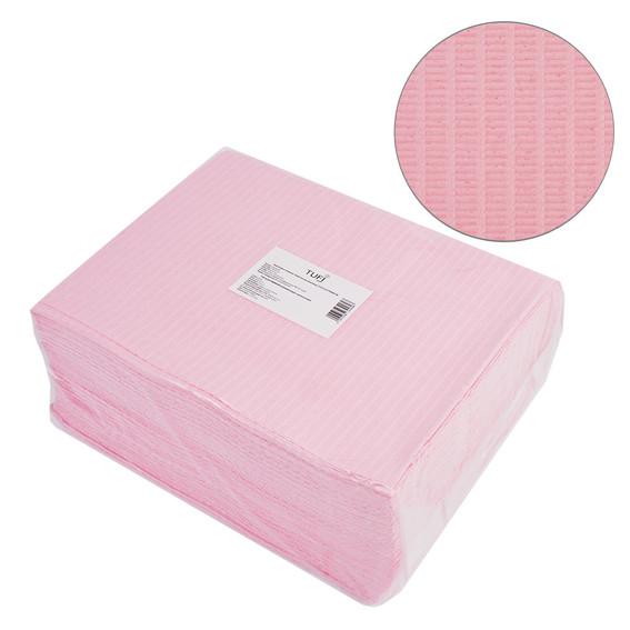 Disposable paper mats TUFI profi PREMIUM pink 40х32 сm 50 pcs (0104202) - Фото №1