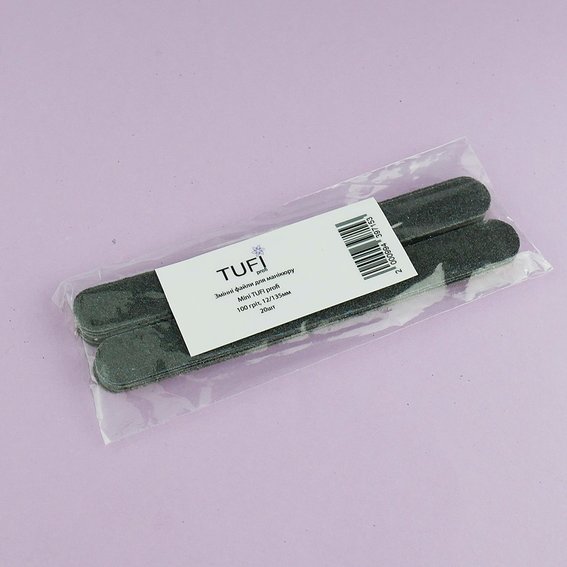 Mini TUFI profi сменные файлы для маникюра 12/135 мм 100 грит 20 шт (0102441) - Фото №5
