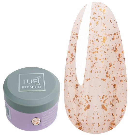 Тоp hybrid TUFI profi PREMIUM Potal Top zonder plaklaag met gouden potal 30 ml (0121828) - Фото №1
