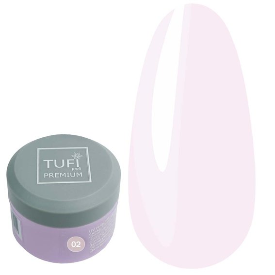 UV-Gel für Extensions TUFI profi PREMIUM Gel 02 Transparent Pink 5 g (0105928) - Фото №1