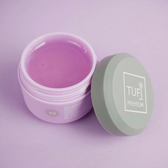 UV Builder Gel TUFI profi PREMIUM Gel 02 Transparant Roze 30 g (0105926) - Фото №3