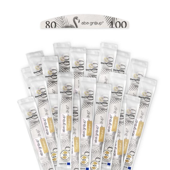 Aba Group STERILE LINE Пилочка для ногтей CROSS MOON 80/100 STANDARD - FLAMING, 1 шт. - Фото №2