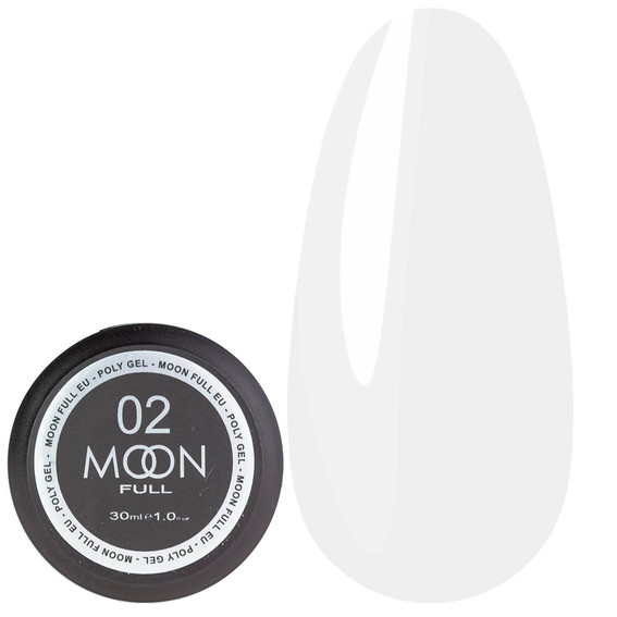 Полигель MOON FULL POLY GEL 02 белый 30 мл