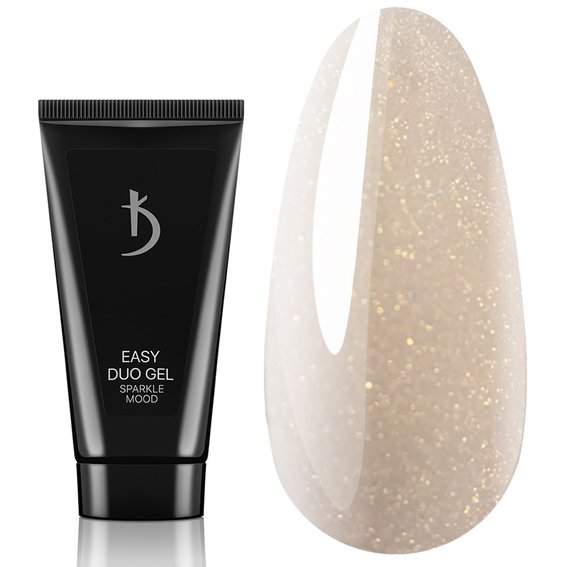 Акриловый гель KODI Easy Duo Gel Sparkle Mood №4 нейтральный бежевый с глянцем 30 г