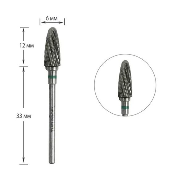 TUFI profi PREMIUM carbide likdoorn manicure snijder 092 01 groene inkeping - Фото №1