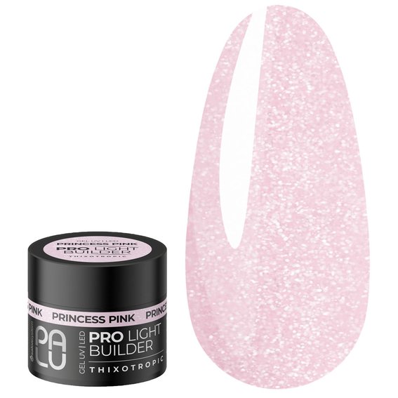 Building gel PALU BUILDER PRINCESS PINK with shimmer 12 ml - Фото №1