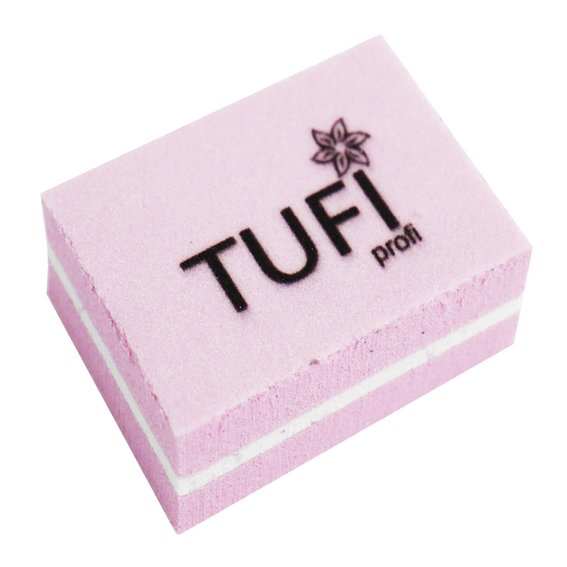 Бафик TUFI profi PREMIUM мини розовый 100/180 грит 1шт (0122162) - Фото №1