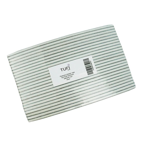 Nagelvijl TUFI profi PREMIUM grijs 180/240 grit 17,8 cm 25 stuks (0102949) - Фото №1