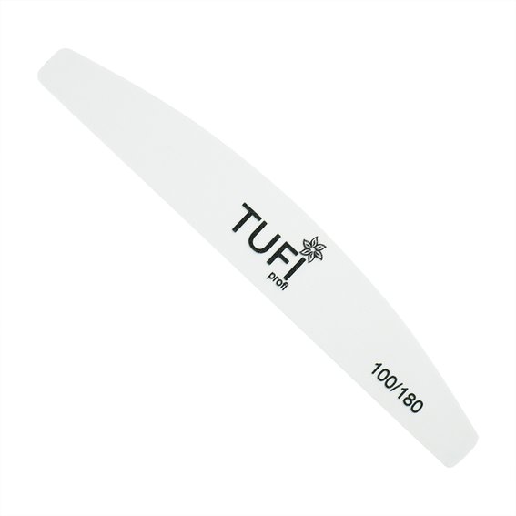 Nagelvijl TUFI profi PREMIUM halfrond wit 100/180 grit 17,8 cm 25 stuks (0231932) - Фото №2