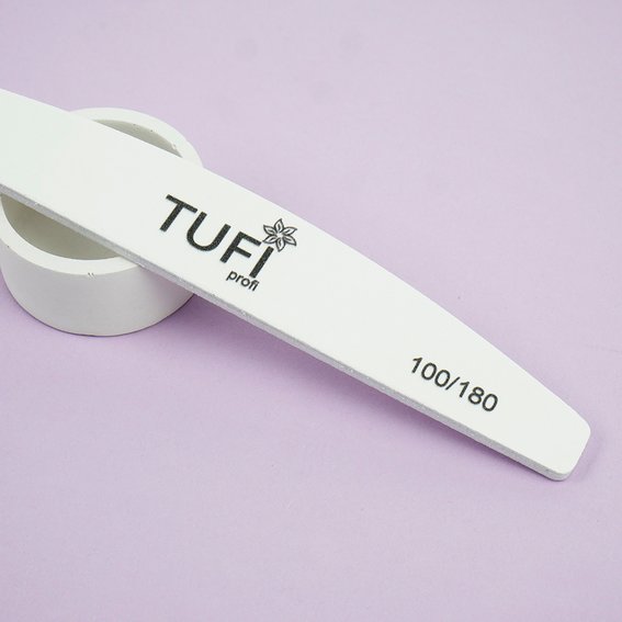 Nagelvijl TUFI profi PREMIUM halfrond wit 100/180 grit 17,8 cm 25 stuks (0231932) - Фото №3