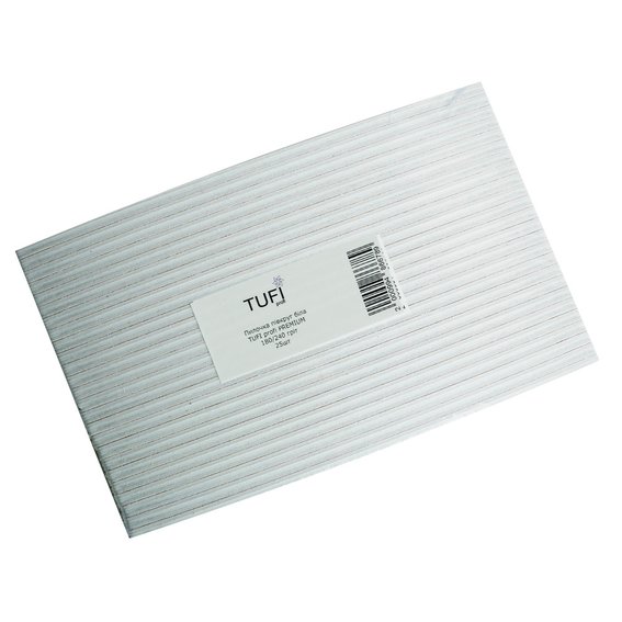 Nagelvijl TUFI profi PREMIUM halfrond wit 180/240 grit 17,8 cm 25 stuks (0231931) - Фото №1