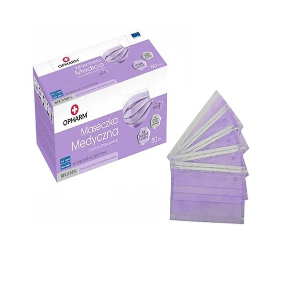 Opharm medisch masker paars 50 stuks - Фото №2