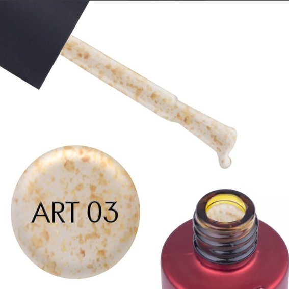 Matte top KODI Matte Top Coat Art 03 transparent with golden particles 7 ml - Фото №2