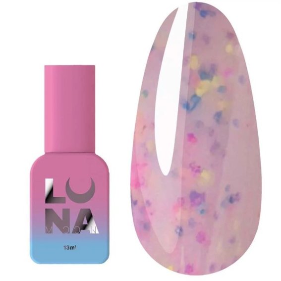 LUNA Tutti Frutti base № 12 lichtroze met veelkleurige vlekken 13 ml - Фото №1