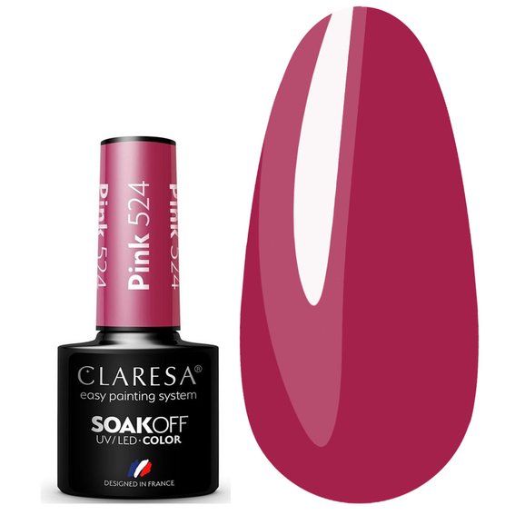 Claresa PINK 524 Burgundy Hybrid Nagellak 5 ml - Фото №1