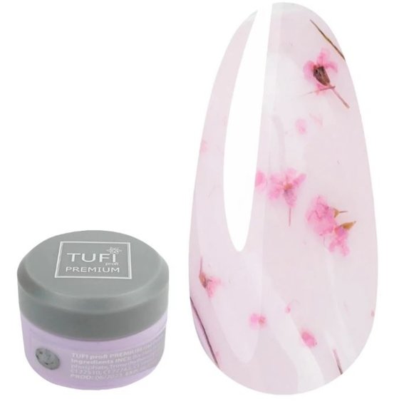 Gellack TUFI profi PREMIUM Bloom №01 mit getrockneten Wandelröschenblüten 5ml (0295301) - Фото №1