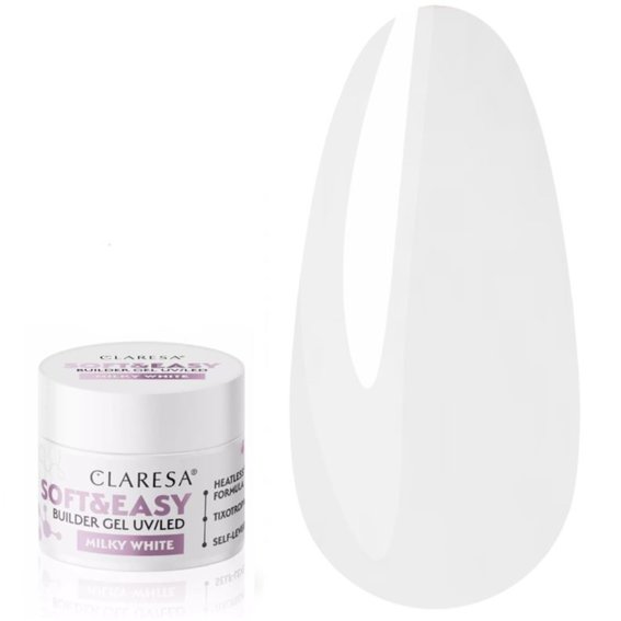 Bouwgel Claresa SOFT&EASY BUILDER GEL MILKY WHITE 90 g - Фото №1