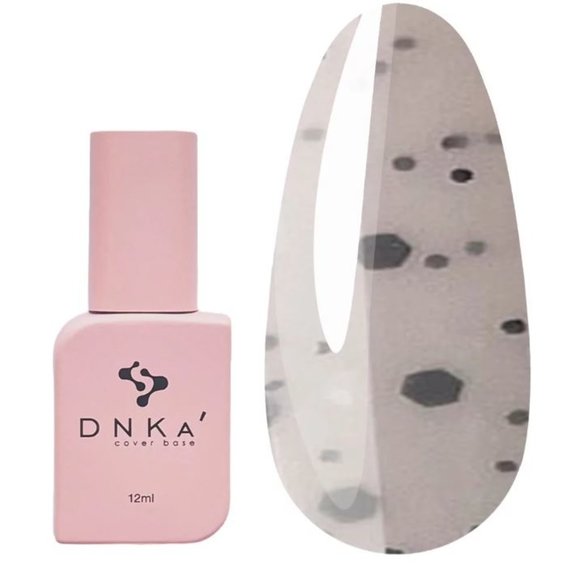 DNKa Cover base №037A lichtbeige met zwart-witte veelzijdige deeltjes 12 ml