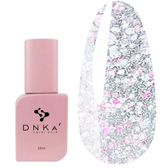 DNKa Cover base №050 roze reflecterend met pailletten van verschillende groottes 12 ml