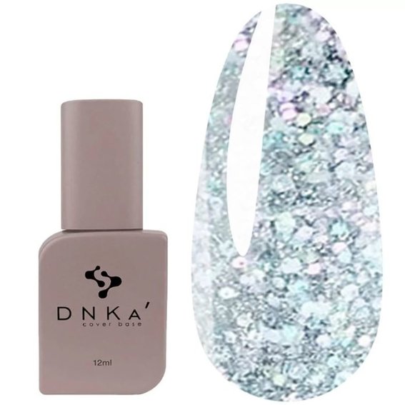 DNKa Cover base №049 zilver reflecterend met pailletten van verschillende groottes 12 ml