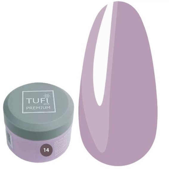 UV гель для наращивания TUFI profi PREMIUM Builder Gel 14 Dusty Rose 15 г - Фото №1