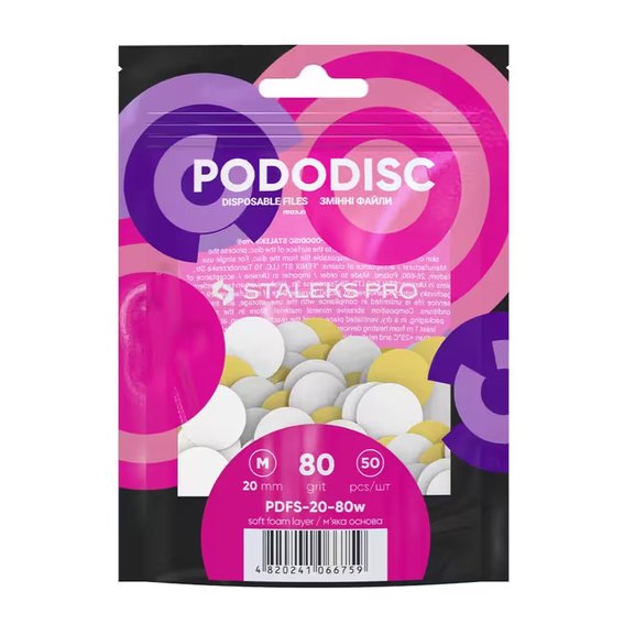 Ersatzfeilen Weiß für PODODISC STALEKS PRO M 80 grit (50 Stück) - Фото №1