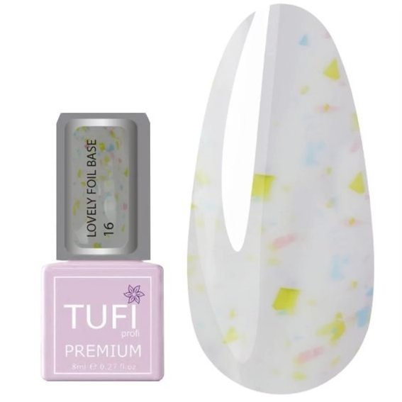 База TUFI profi PREMIUM Lovely Foil Base с фольгой 16 молочный 8 мл - Фото №1