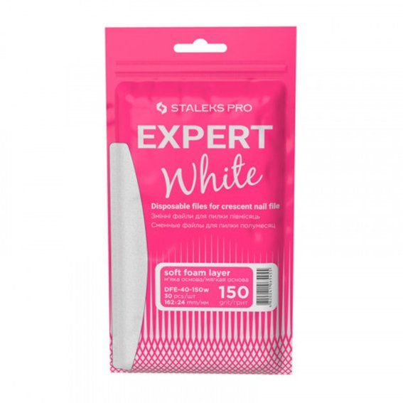Set witte vervangbare punten voor een rechte vijl (zachte basis) Staleks Pro EXPERT 40 150 grit (30 stuks)