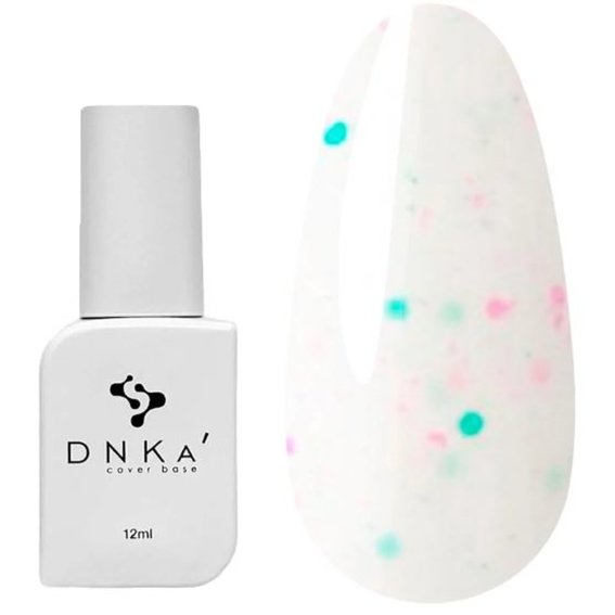 DNKa Cover base №0056 Fairy Milky met roze en blauwe vlokken 12 ml