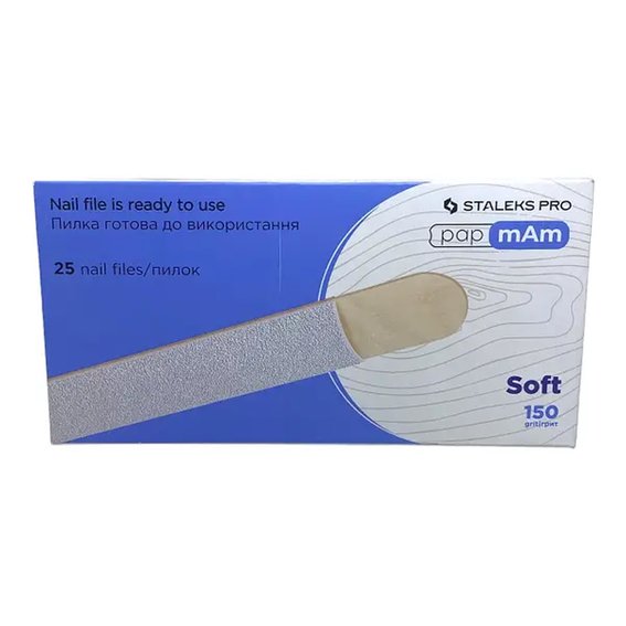 Set van STALEKS PRO EXPERT 20 "PapMam" vervangvijlen, zacht, houten basis, korrelgrootte 150 grit - Фото №1