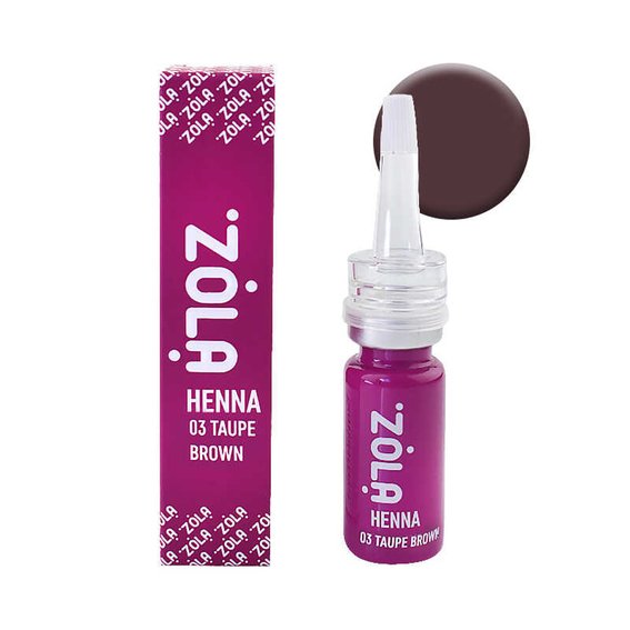 Хна для бровей ZOLA "Henna №03 Taupe Brown" тёмный оттенок 10г - Фото №2