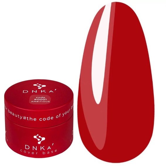 База для ногтей DNKa Cover  Base №0001 Ambitious огненно-красный 30 мл (DNKA0001-30) - Фото №1