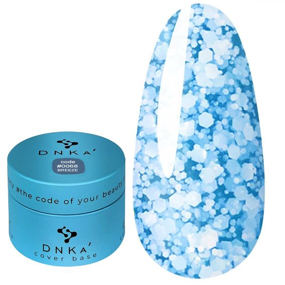 Base DNKa Cover  Base №0068 Breeze blau mit weißen Flocken 30 ml - Фото №1